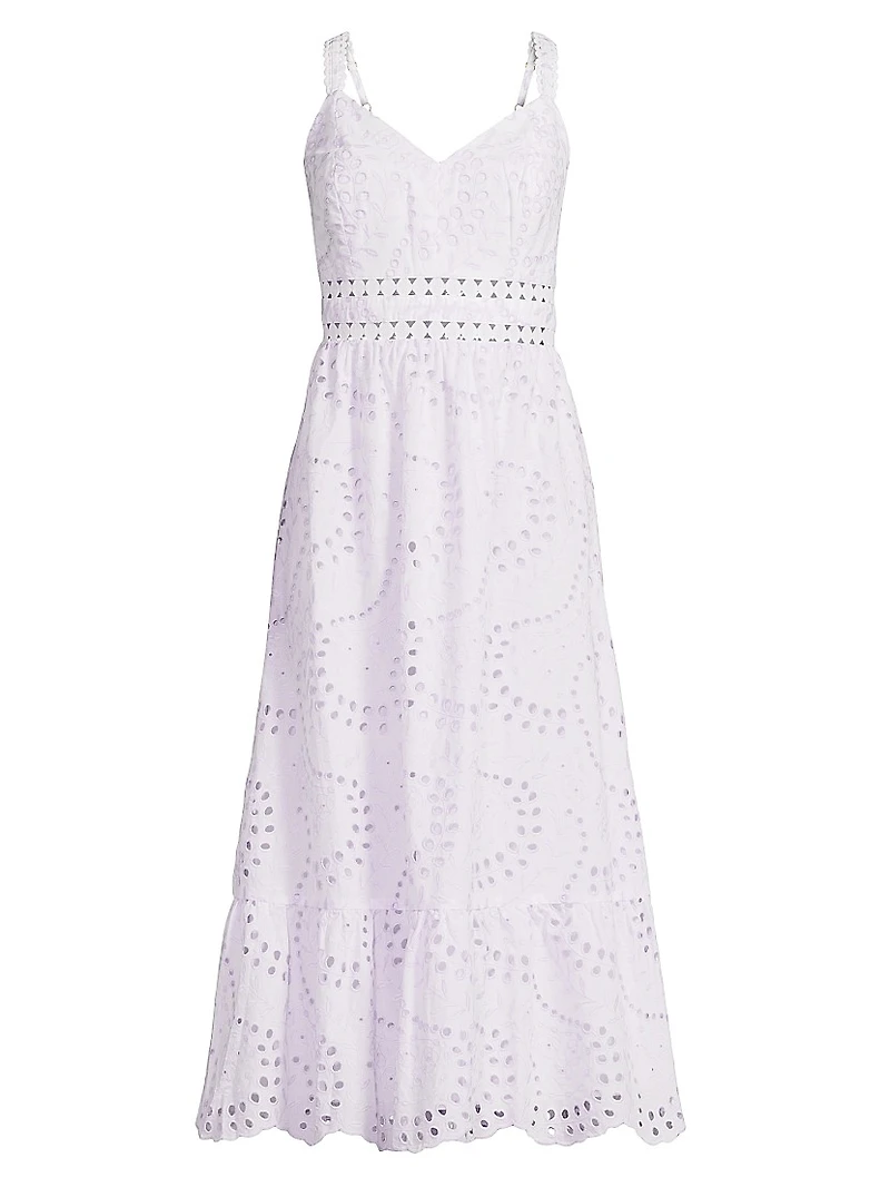 Tiah Eyelet Midi-Dress