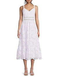 Tiah Eyelet Midi-Dress