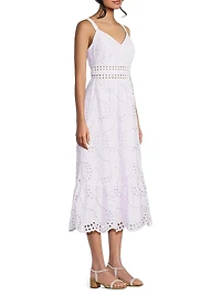 Tiah Eyelet Midi-Dress