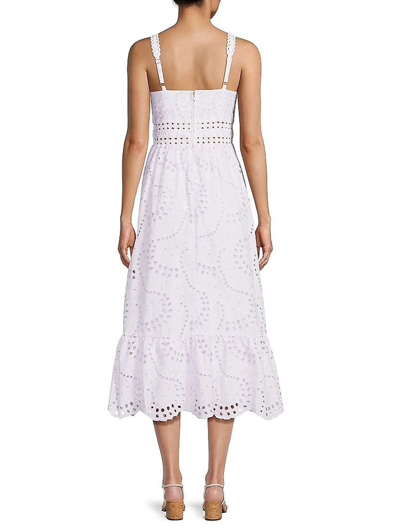 Tiah Eyelet Midi-Dress