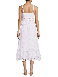 Tiah Eyelet Midi-Dress