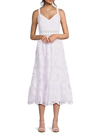 Tiah Eyelet Midi-Dress