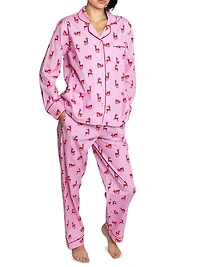 Women's Reindeer Long Pajama Set
