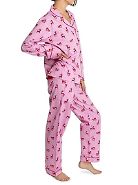 Women's Reindeer Long Pajama Set
