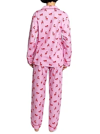 Women's Reindeer Long Pajama Set