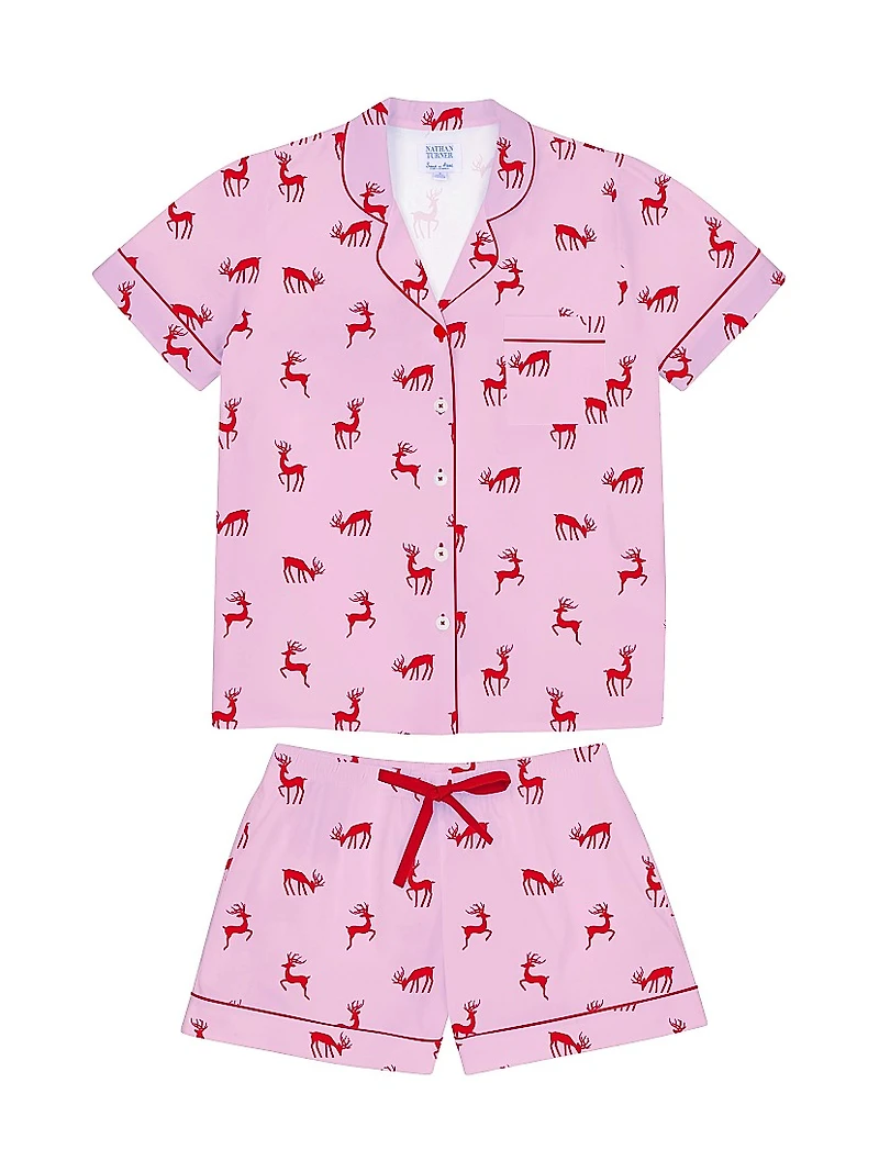Women's Reindeer Short Pajama Set