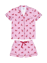 Women's Reindeer Short Pajama Set