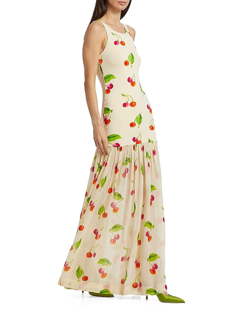 Cherry-Print Maxi Dress