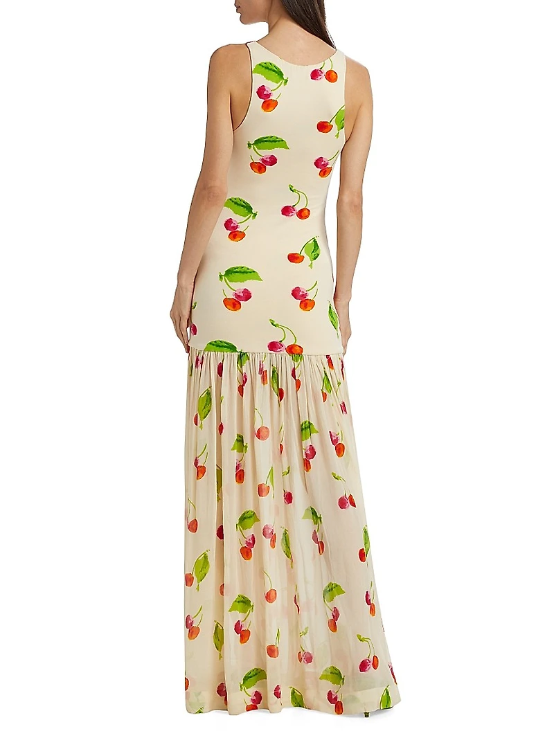 Cherry-Print Maxi Dress