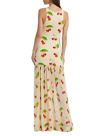 Cherry-Print Maxi Dress