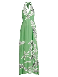 This Time Floral Twist Halter Maxi Dress