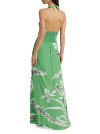 This Time Floral Twist Halter Maxi Dress