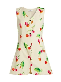 This Time Cherry Print Vest Minidress