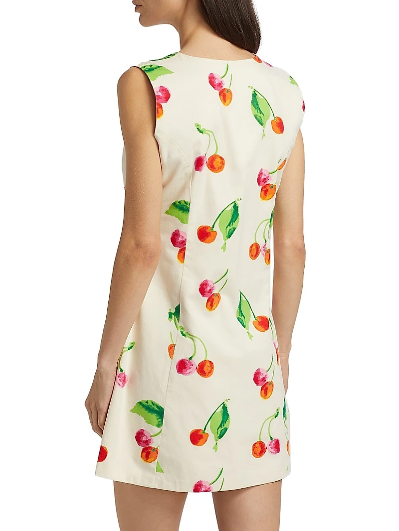 This Time Cherry Print Vest Minidress