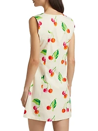 This Time Cherry Print Vest Minidress