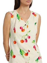 This Time Cherry Print Vest Minidress