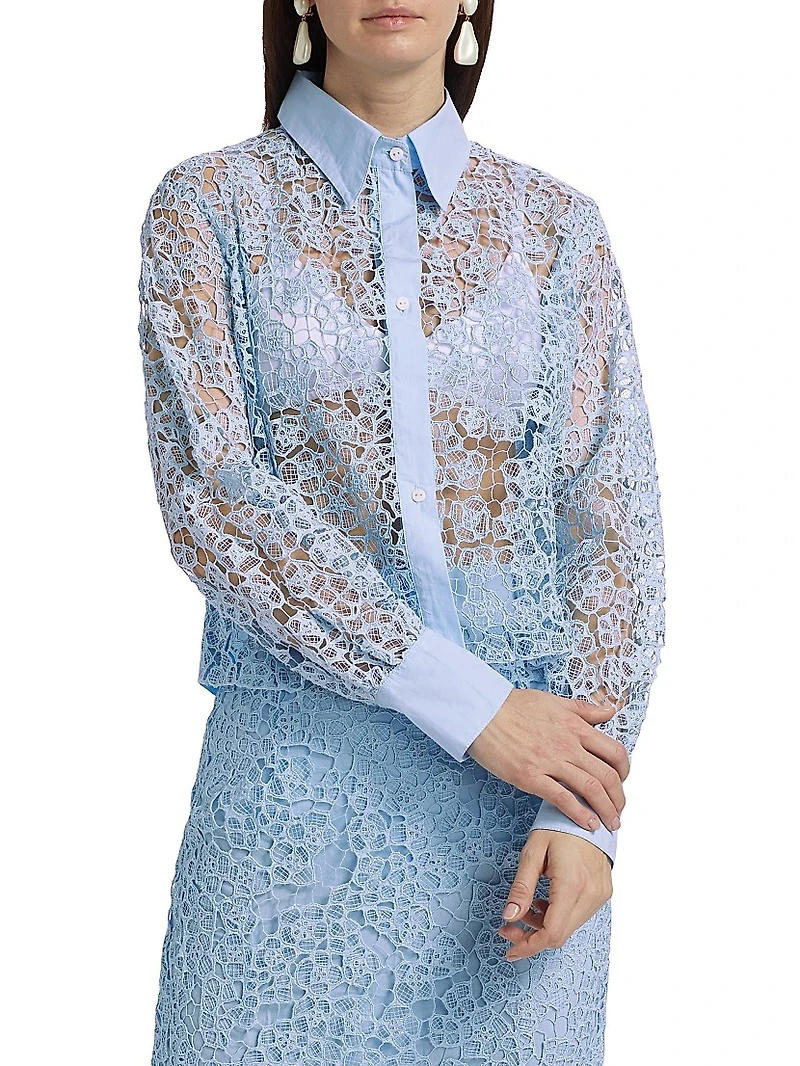 This Time Flat Collar Lace Shirt