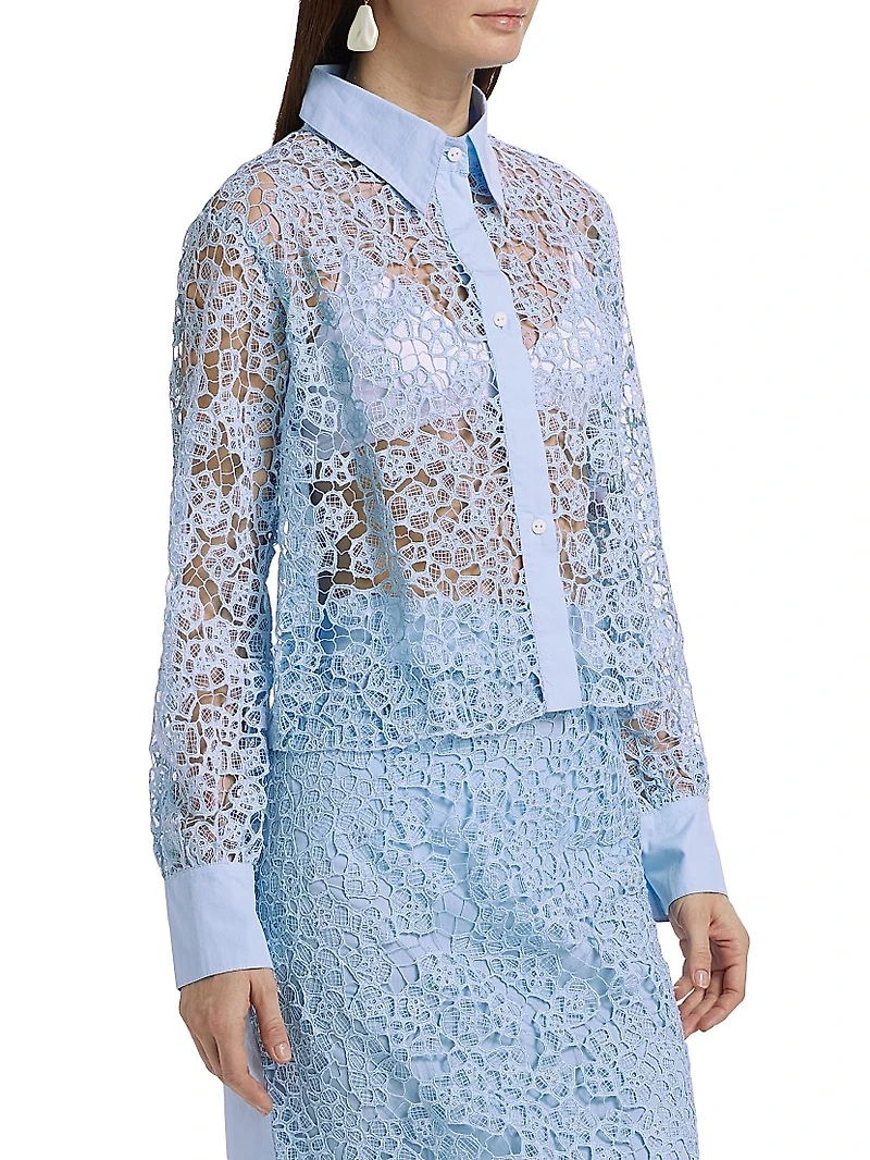 This Time Flat Collar Lace Shirt