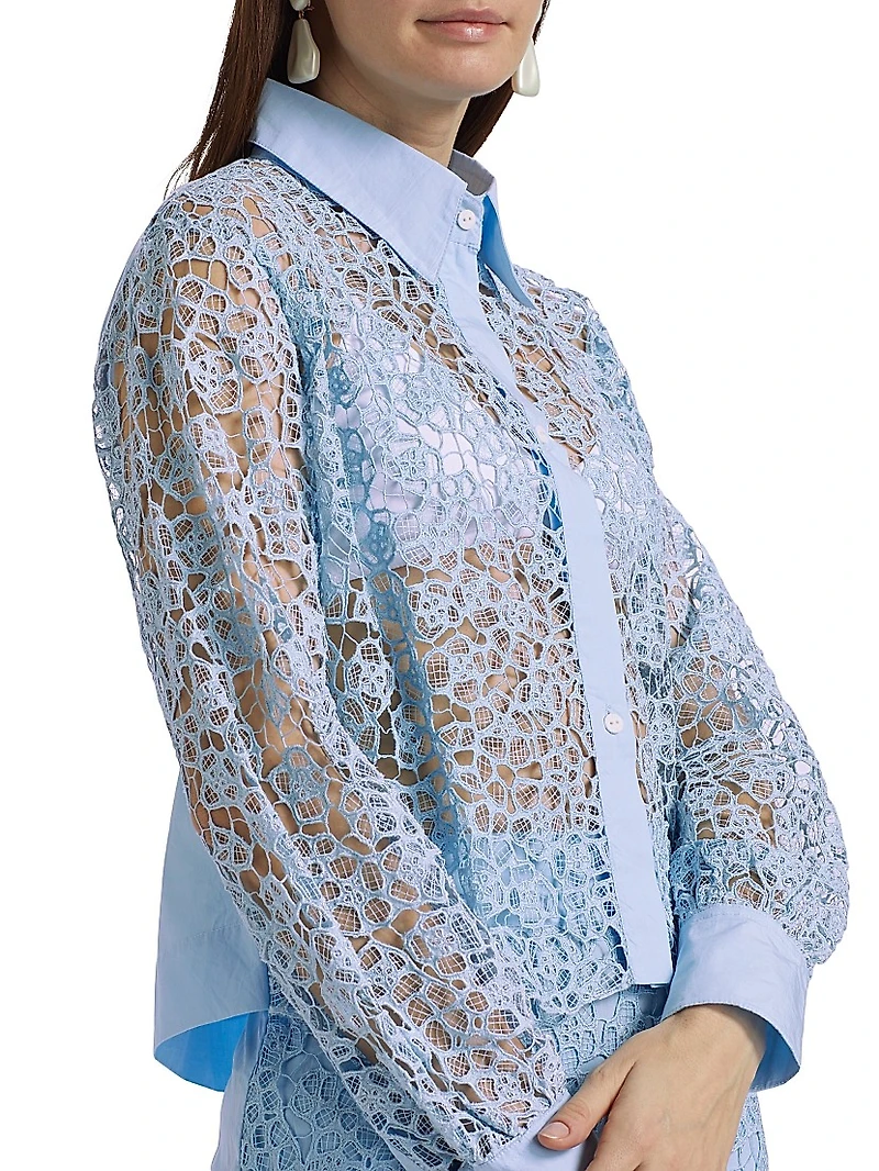 This Time Flat Collar Lace Shirt