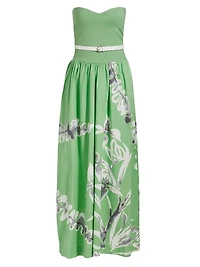 This Time Split-Bodice Belted Maxi-Dress