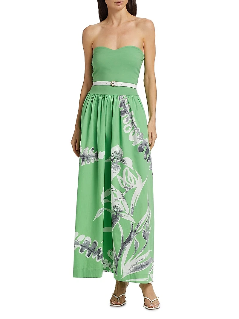 This Time Split-Bodice Belted Maxi-Dress