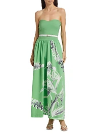 This Time Split-Bodice Belted Maxi-Dress