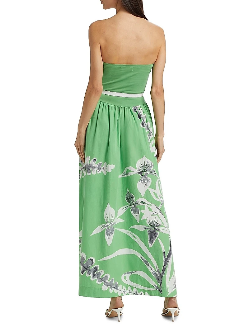 This Time Split-Bodice Belted Maxi-Dress
