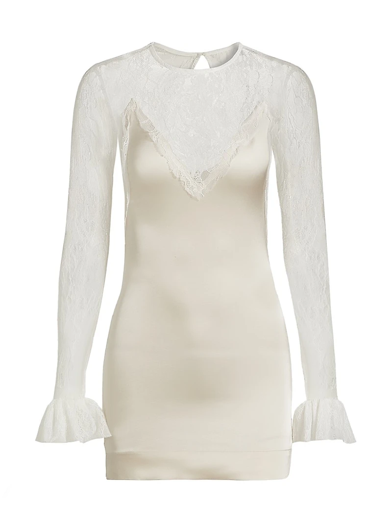 Lace Bell-Sleeve Minidress
