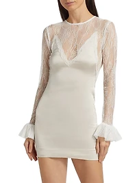 Lace Bell-Sleeve Minidress