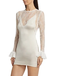 Lace Bell-Sleeve Minidress