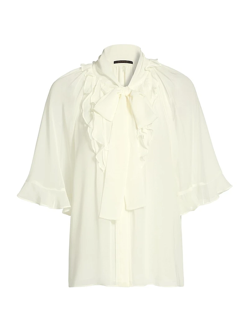 Monaco Crêpe Chiffon Tieneck Blouse