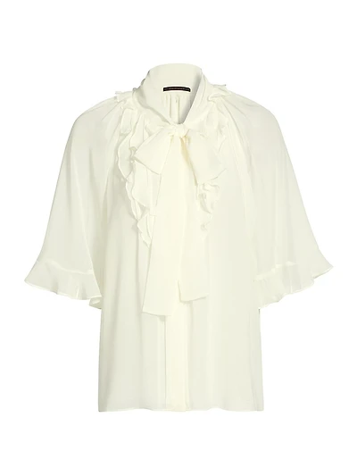 Monaco Crêpe Chiffon Tieneck Blouse