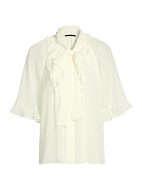 Monaco Crêpe Chiffon Tieneck Blouse