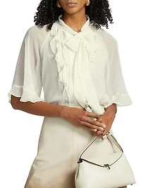 Monaco Crêpe Chiffon Tieneck Blouse