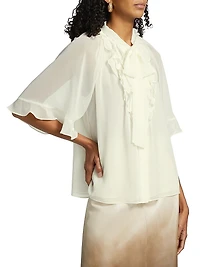 Monaco Crêpe Chiffon Tieneck Blouse