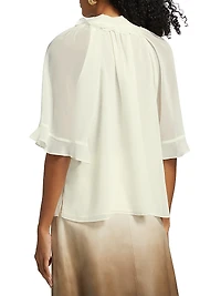 Monaco Crêpe Chiffon Tieneck Blouse