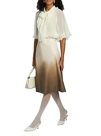 Monaco Crêpe Chiffon Tieneck Blouse