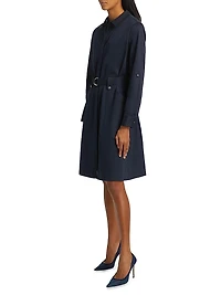 Caryss Belted Cotton-Twill Shirtdress