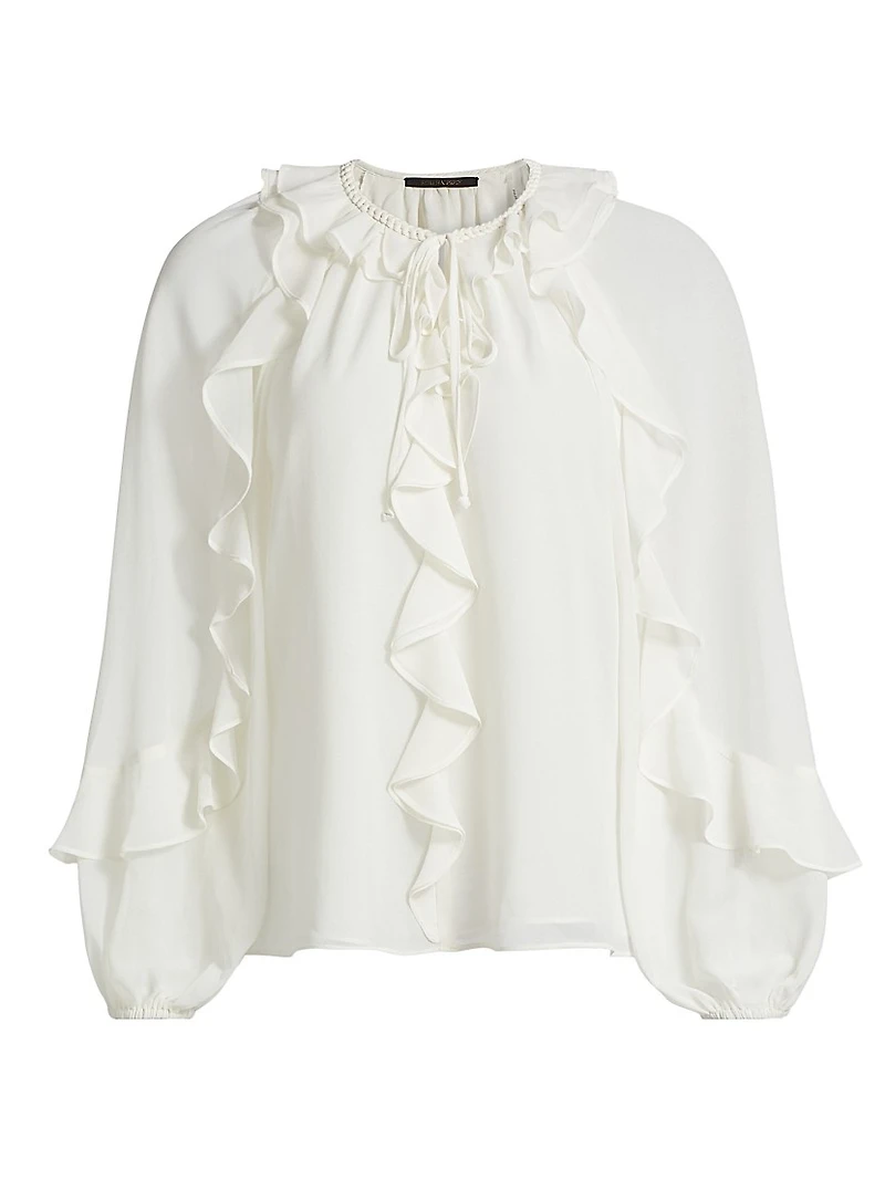 Bali Ruffled Crepe Chiffon Blouse