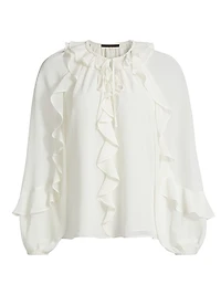 Bali Ruffled Crepe Chiffon Blouse