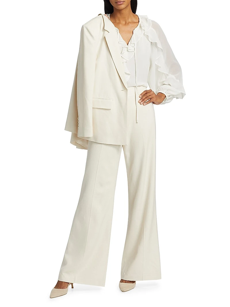 Bali Ruffled Crepe Chiffon Blouse