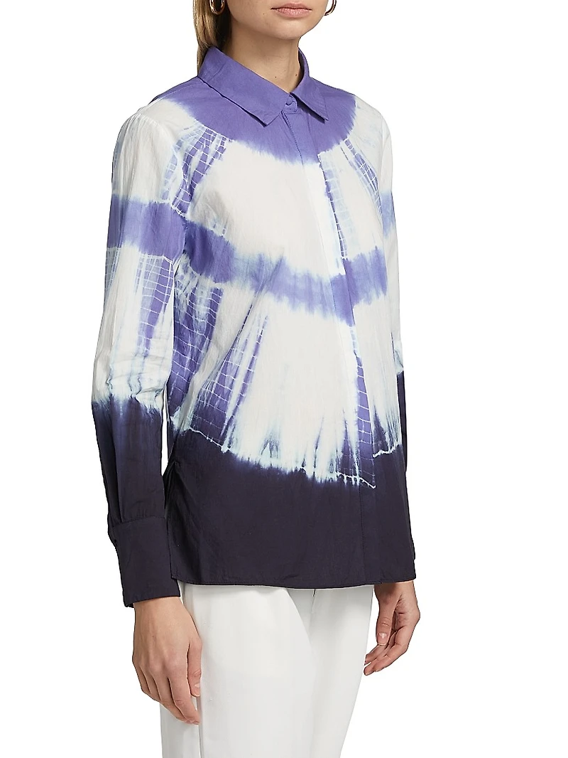 Cadia Tie-Dye Cotton Blouse