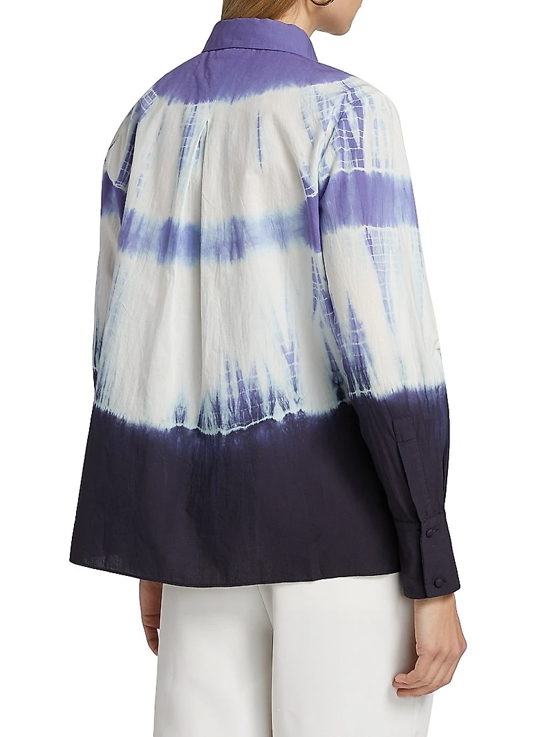 Cadia Tie-Dye Cotton Blouse