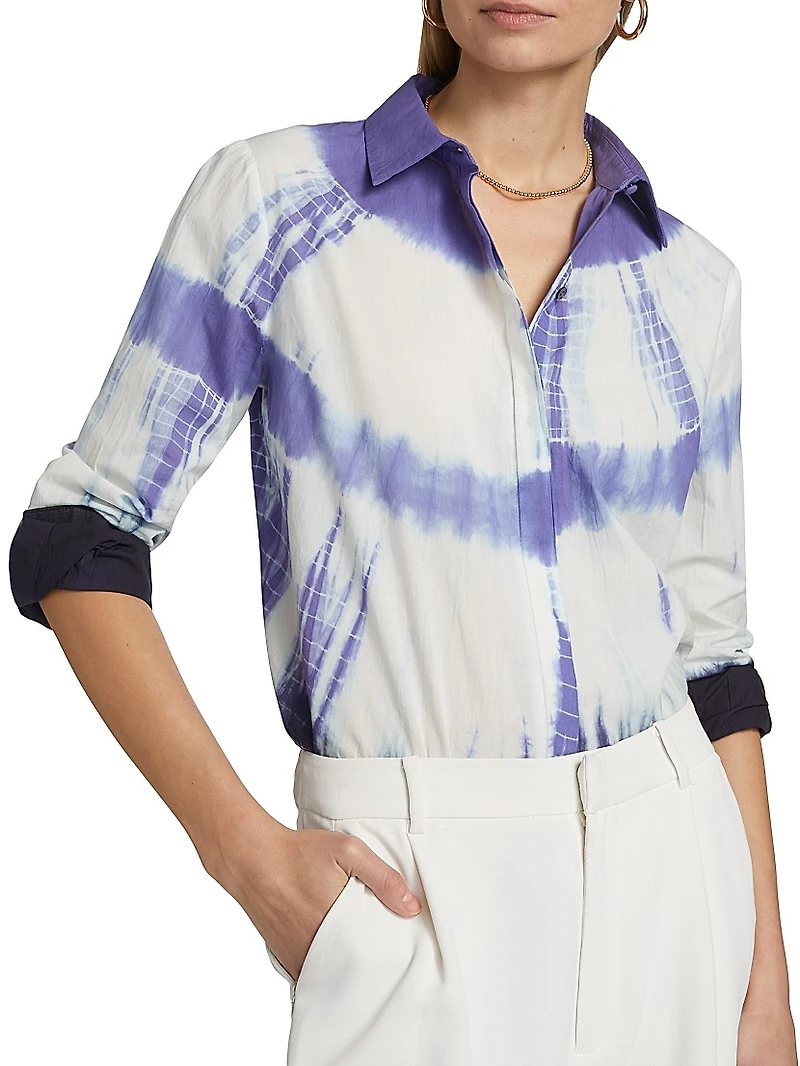 Cadia Tie-Dye Cotton Blouse