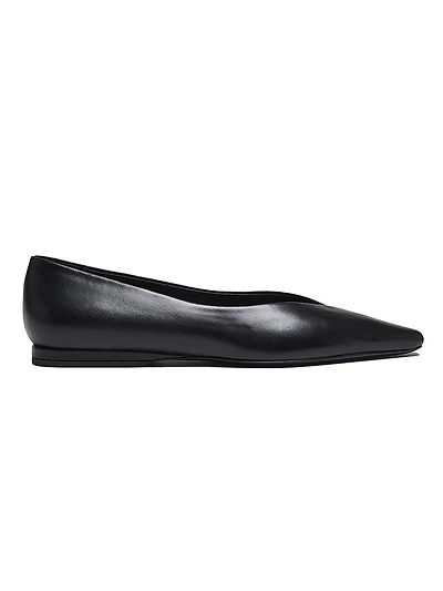 Barsi Pointed-Toe Leather Ballerina Flats