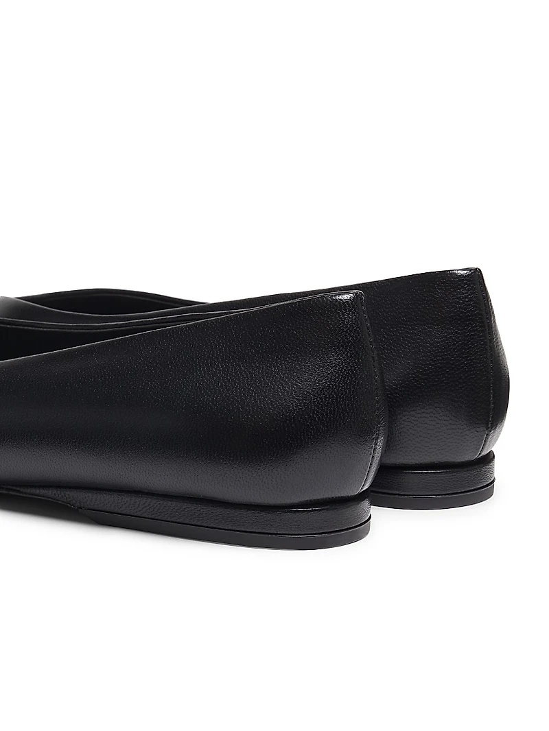 Barsi Pointed-Toe Leather Ballerina Flats