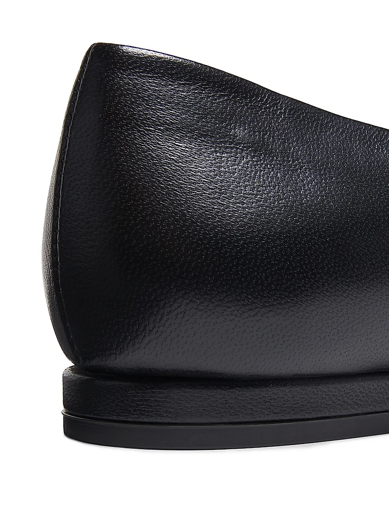Barsi Pointed-Toe Leather Ballerina Flats