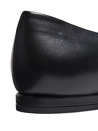 Barsi Pointed-Toe Leather Ballerina Flats