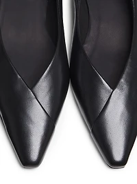 Barsi Pointed-Toe Leather Ballerina Flats