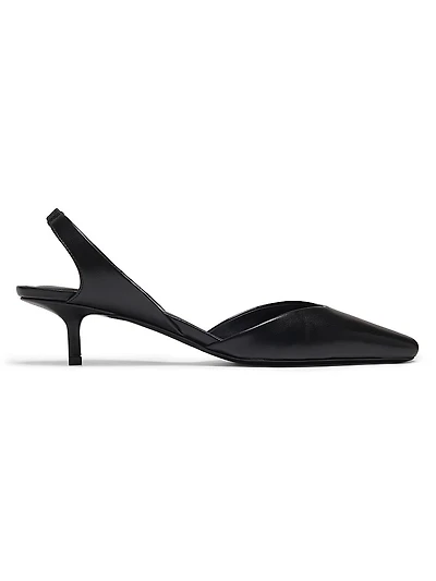 Akila 40MM Leather Kitten-Heel Slingback Pumps